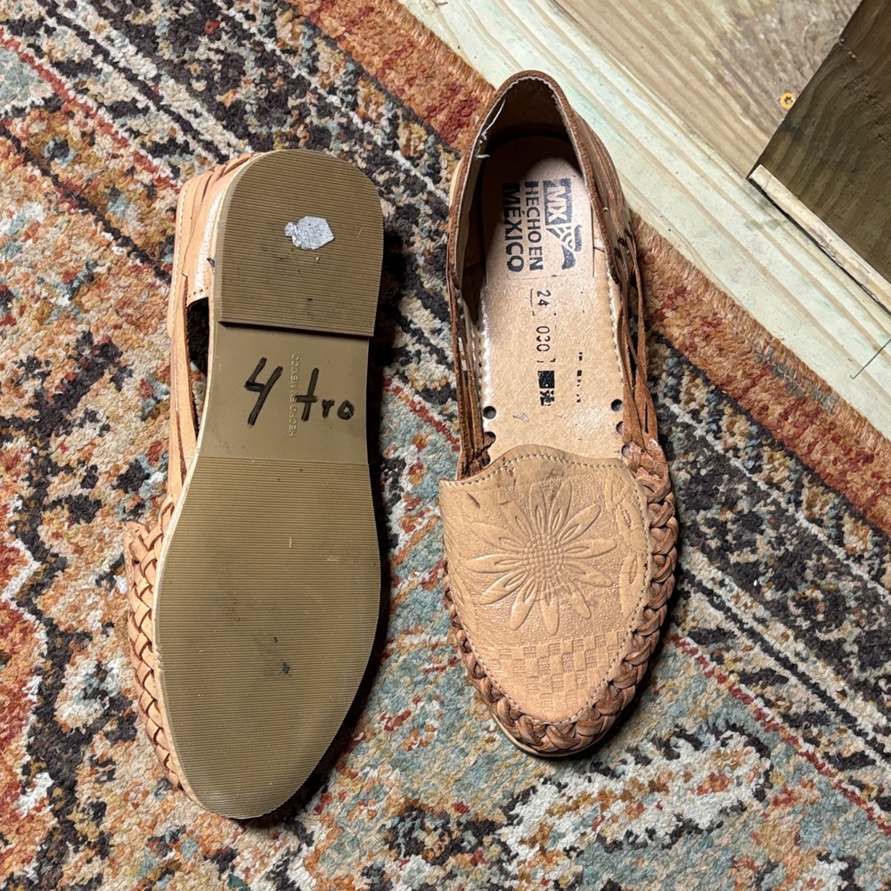 MEXICANA Woven Leather Sandals - Brown